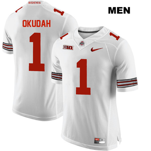 Ohio State Buckeyes Men's Jeffrey Okudah #1 White Authentic Nike College NCAA Stitched Football Jersey RN19P02TW